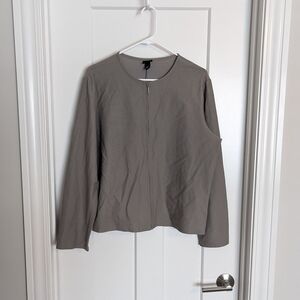 Eileen Fisher Lightweight Taupe Full Zip Jacket sz XL